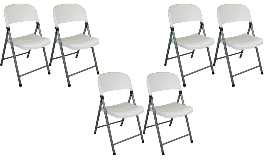 Image 5: Two, Four or Six Heavy-Duty Folding Plastic Chairs With Free Delivery