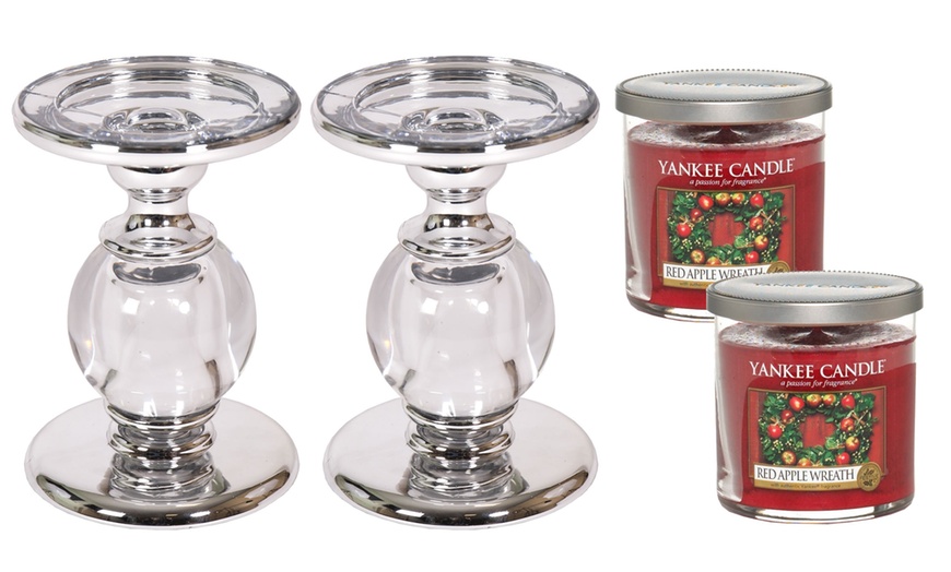 Image 4: Yankee Candle with Pillar Holder