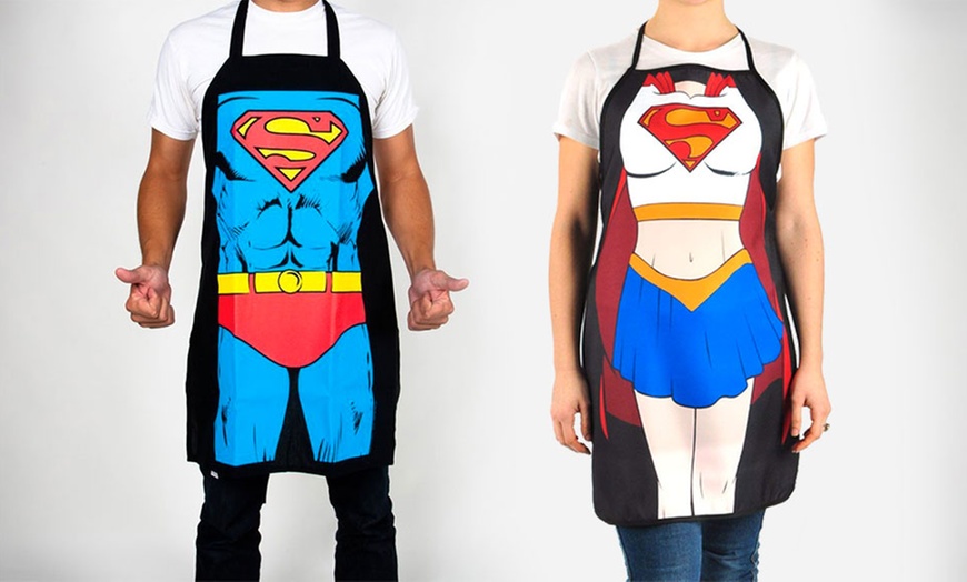 Image 1: One or Two Super Hero Digital Printing Kitchen Aprons