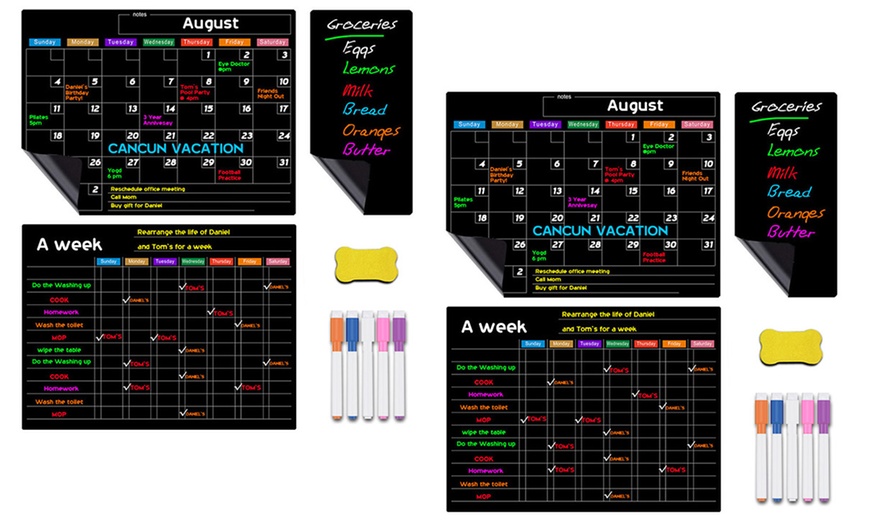 Image 8: Set di tre lavagne magnetiche per calendario