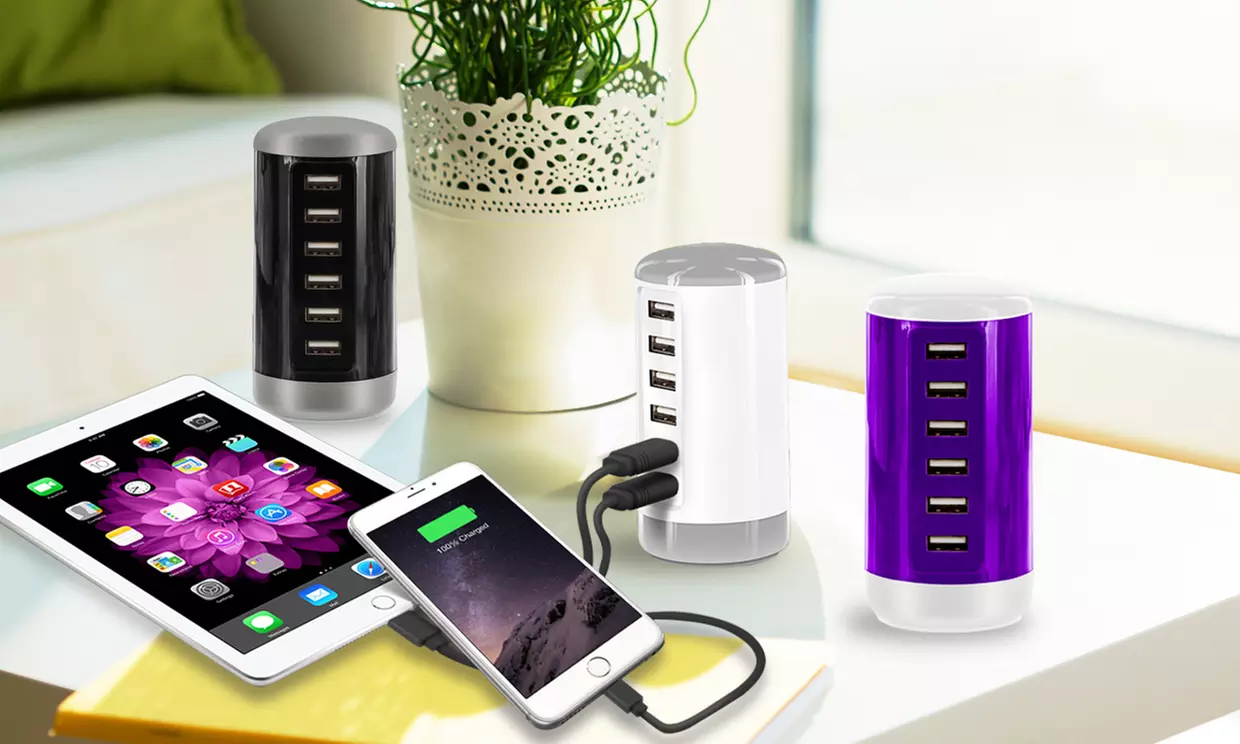 Aduro PowerUp 6 USB Port 30W Smart Charging Tower - Primary Image