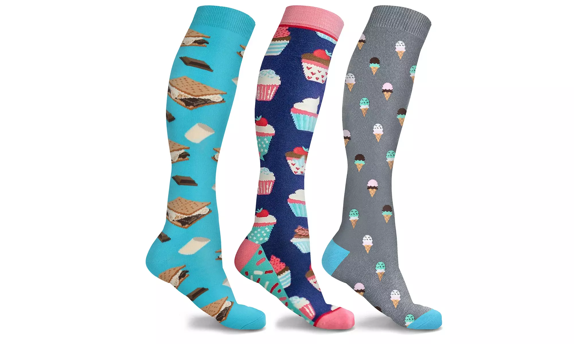 DCF Unisex Fun and Expressive Compression Socks (3-Pack) - Second Medium
