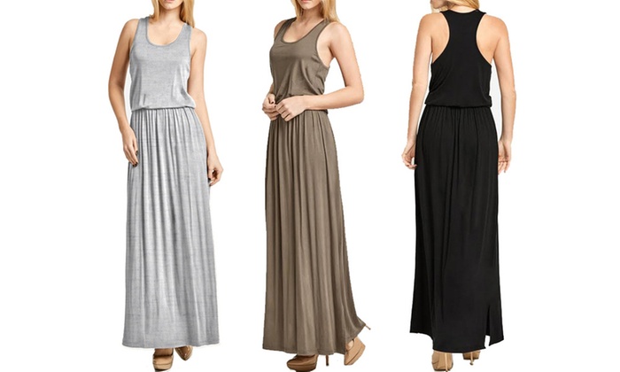 elastic top maxi dress