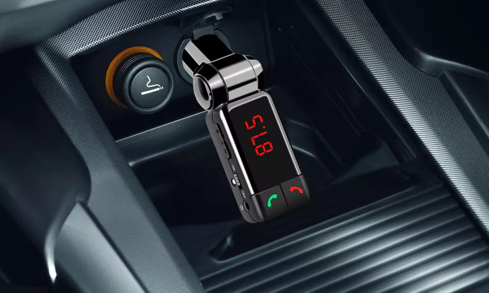 1 ou 2 kits mains-libres Bluetooth pour voiture 4 en 1 avec transmetteur de musique - Primary Image