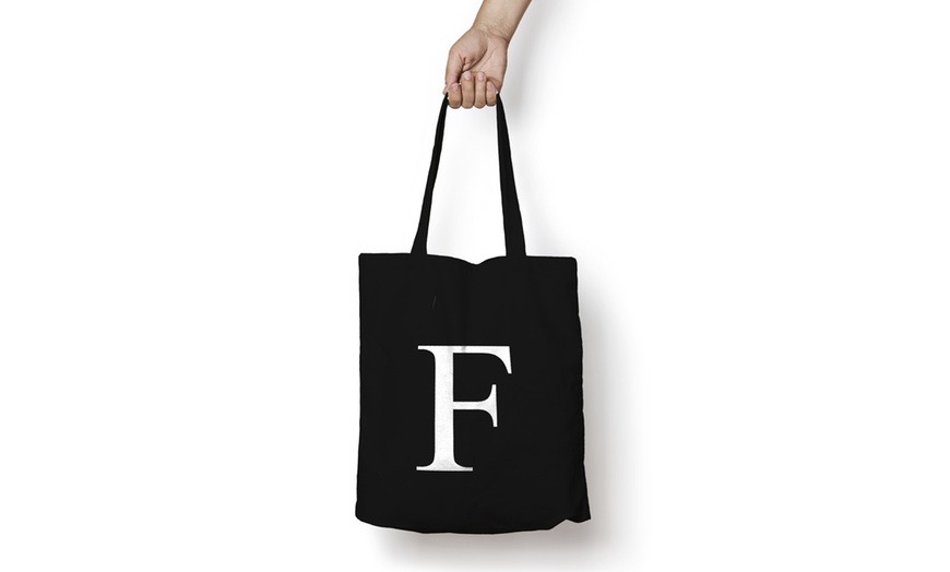 Image 7: Alphabet Letter Cotton Tote Bag