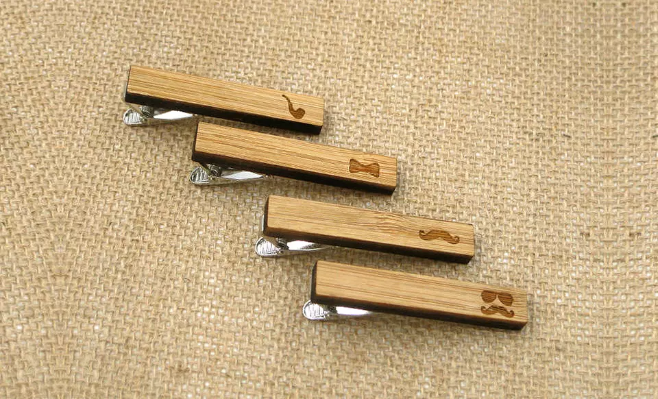 One, Two, or Four Engraved Wood Tie Clips from CabanyCo (Up to 66% Off) - Second Medium