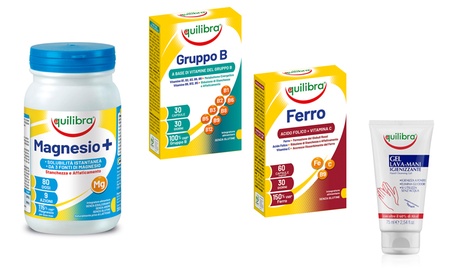 Integratori Alimentari Equilibra Vitamine e Minerali più Gel Igienizzante Mani in Omaggio