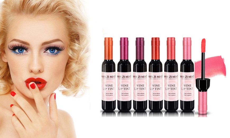 Image 1: One or Six Novelty Wine Bottle Lip Stain Tints