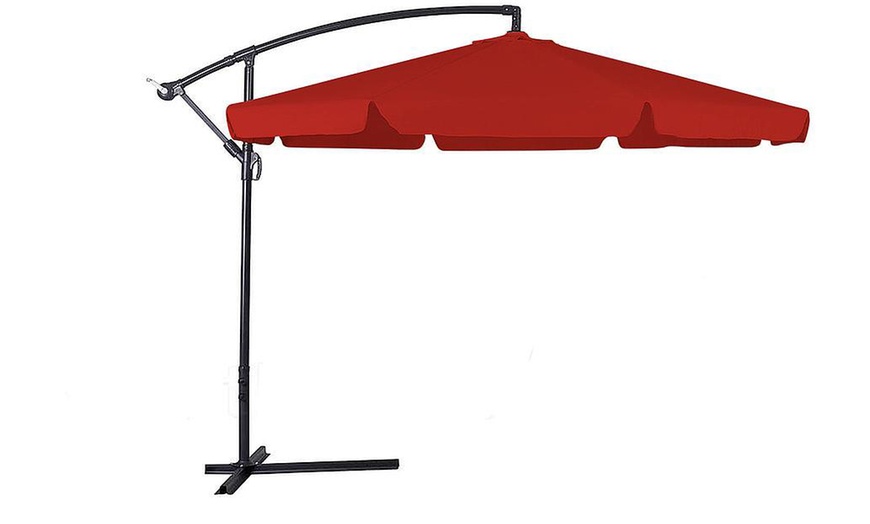 Image 3: Parasol de jardin excentré en acier avec toile octogonale Frankystar