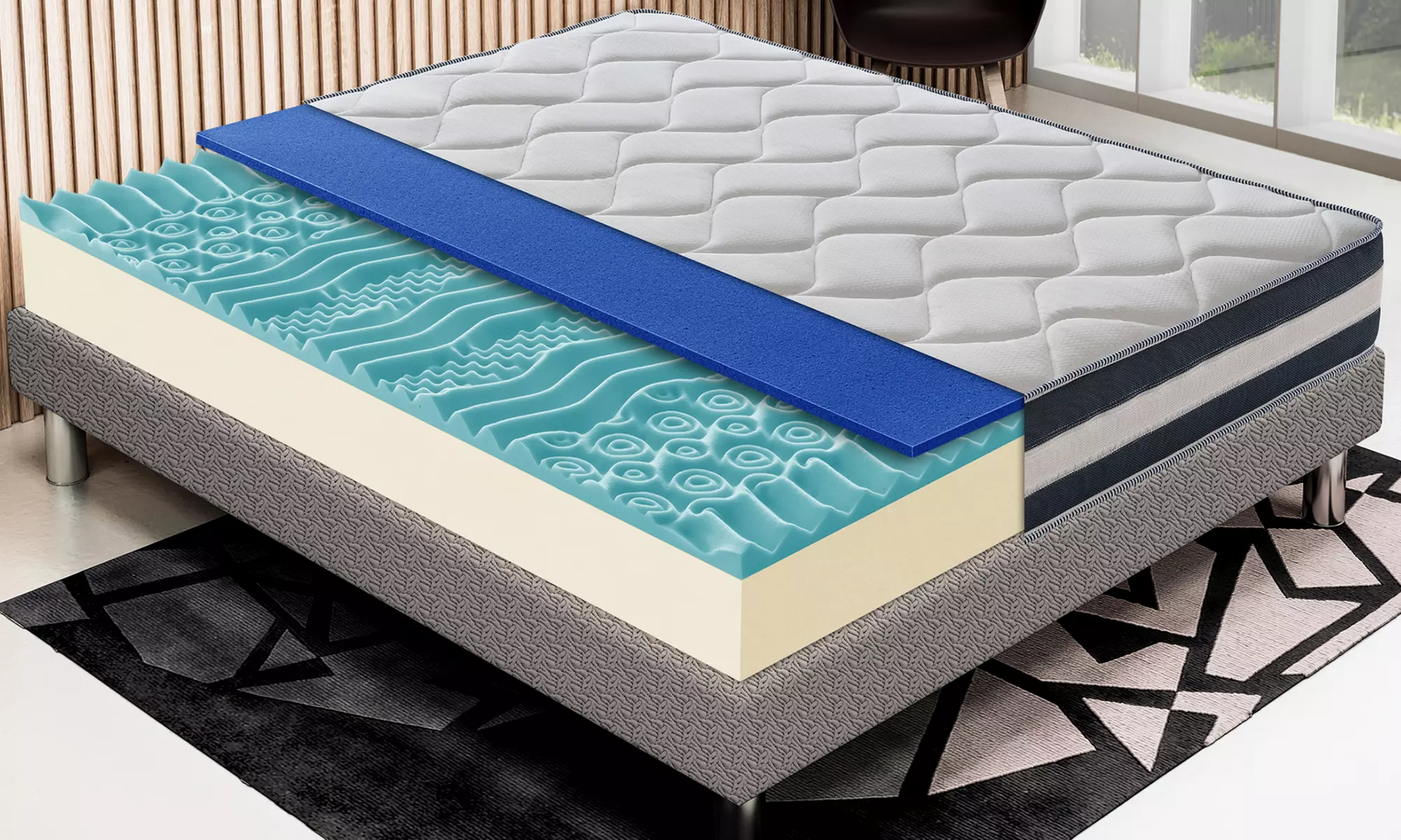 Gel-traagschuimmatras met 13 zones