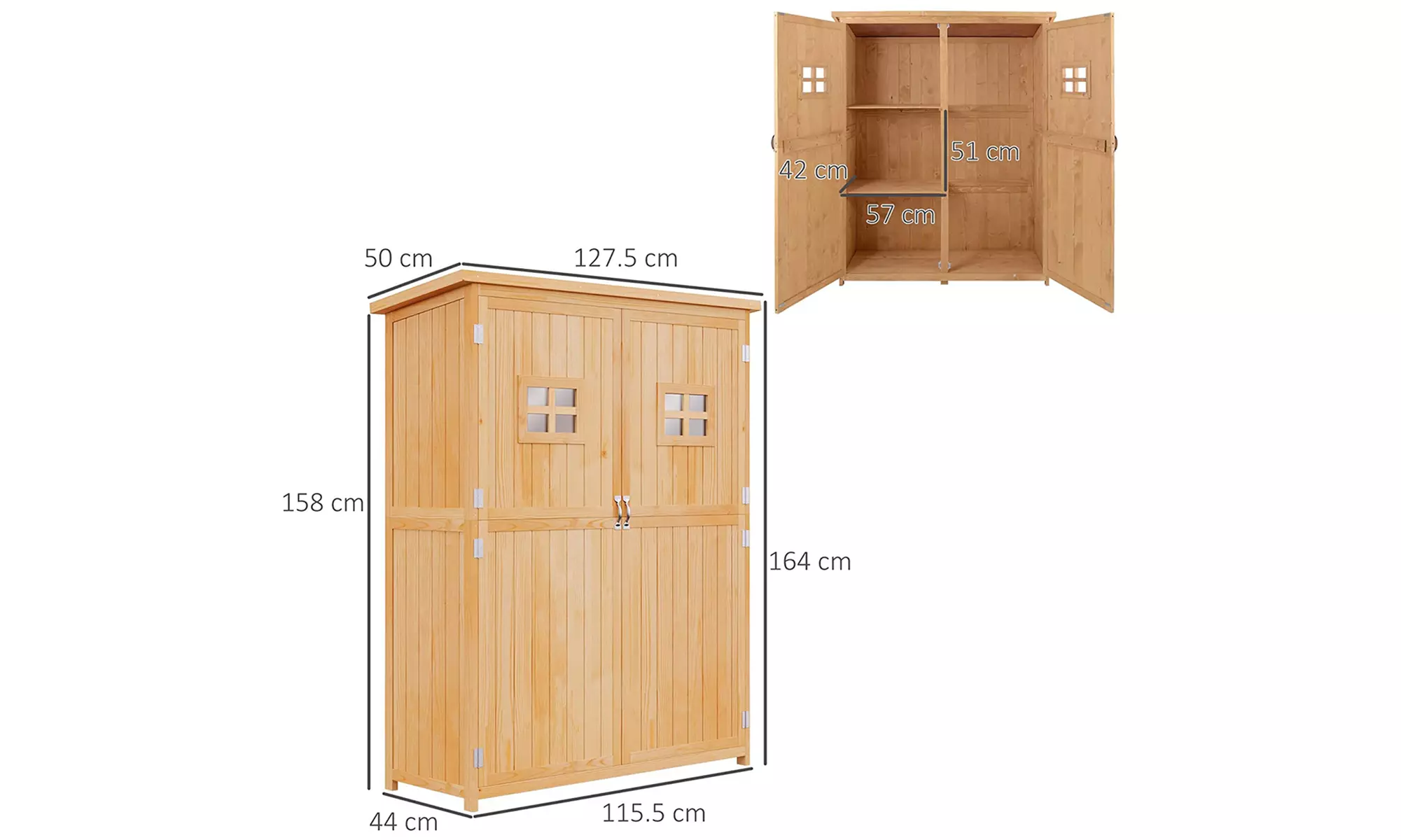 Outsunny Wooden Garden Shed