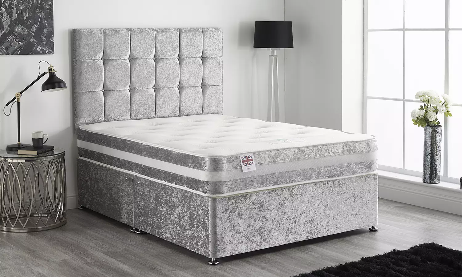 Crushed Velvet Divan Bed