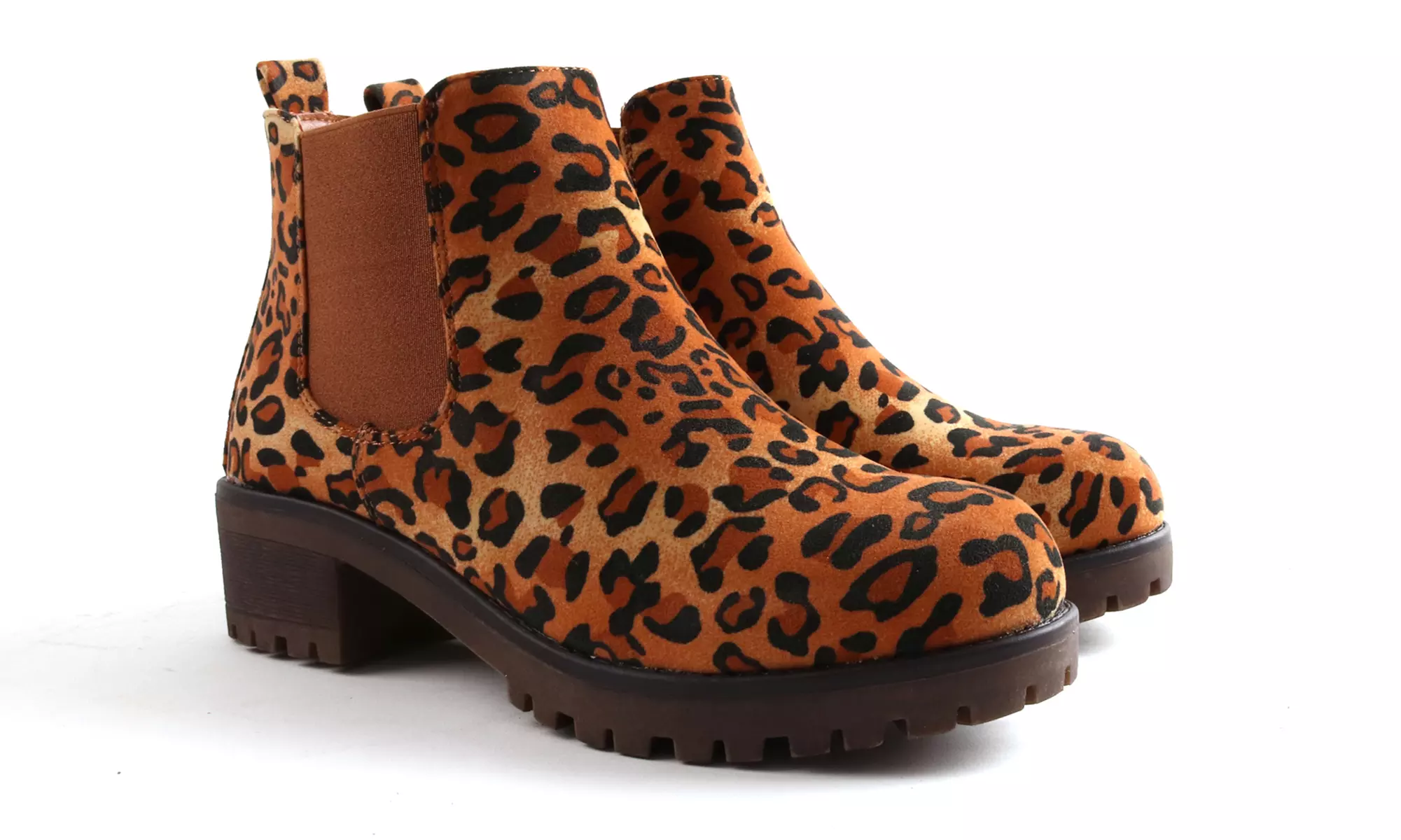 Boots Chelsea à talon carré à imprimé léopard - Primary Image