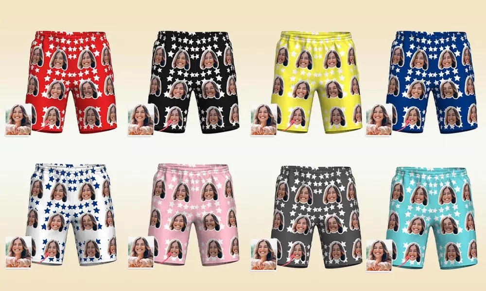 Strand-Shorts mit Foto-Symbolen