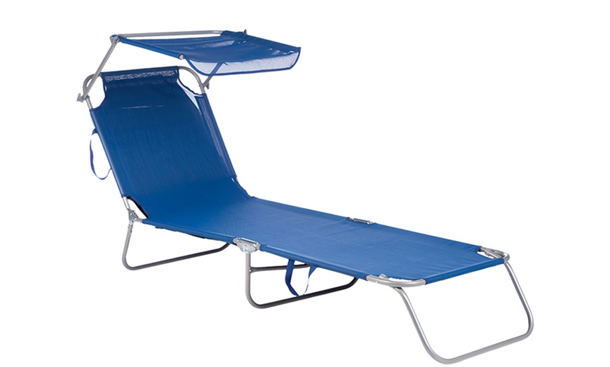 Image 5: Klappbare Sonnenliege mit integriertem Sonnenschutz