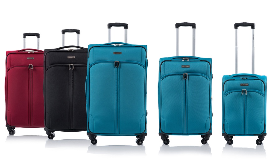 Image 2: 3 Expandable and Wheeled Suitcases