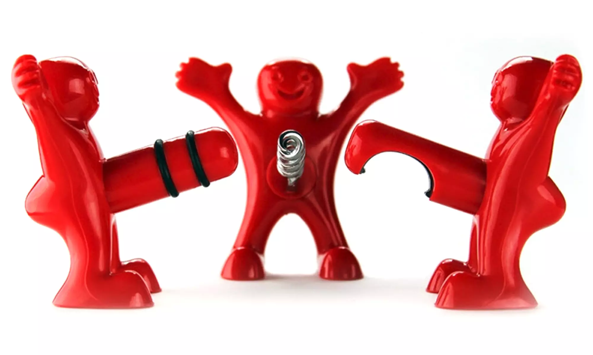 Happy Man Funny Bottle Opener, Stopper, and Corkscrew Set (3-Piece) - Primary Image