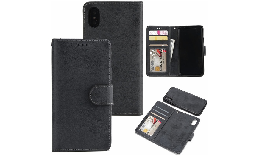 Image 6: Suède wallet cases voor iPhone's