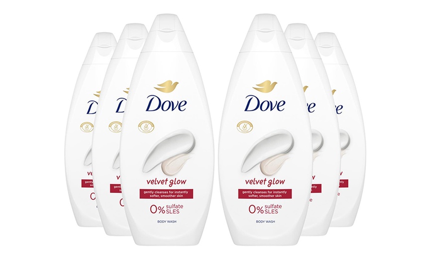 Image 10: Six-Packs of Dove Velvet Glow, Hydrate and Fruity Nourish Body Washes 