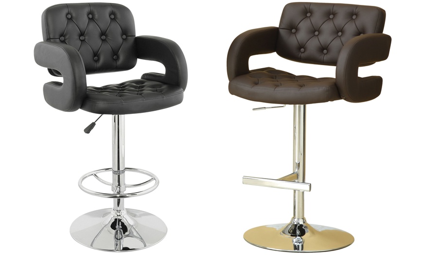 Image 1: Chrome Bar Stools