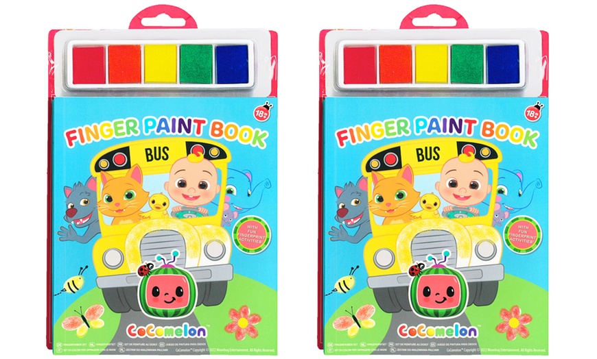 Image 2: One or Two RMS Cocomelon Finger Paint Book Sets