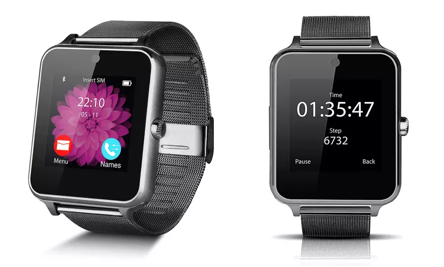 Image 3: Smartwatch con pulsera metálica
