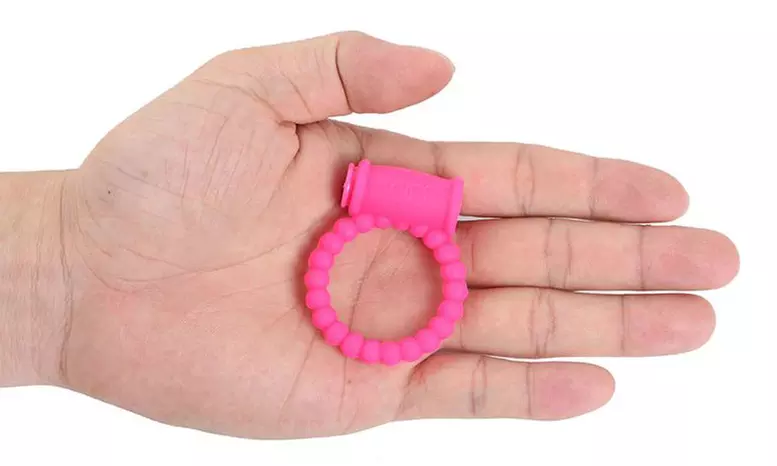 Vibrating Pearl Penis C-Ring with Clitoral Simulator - Second Medium