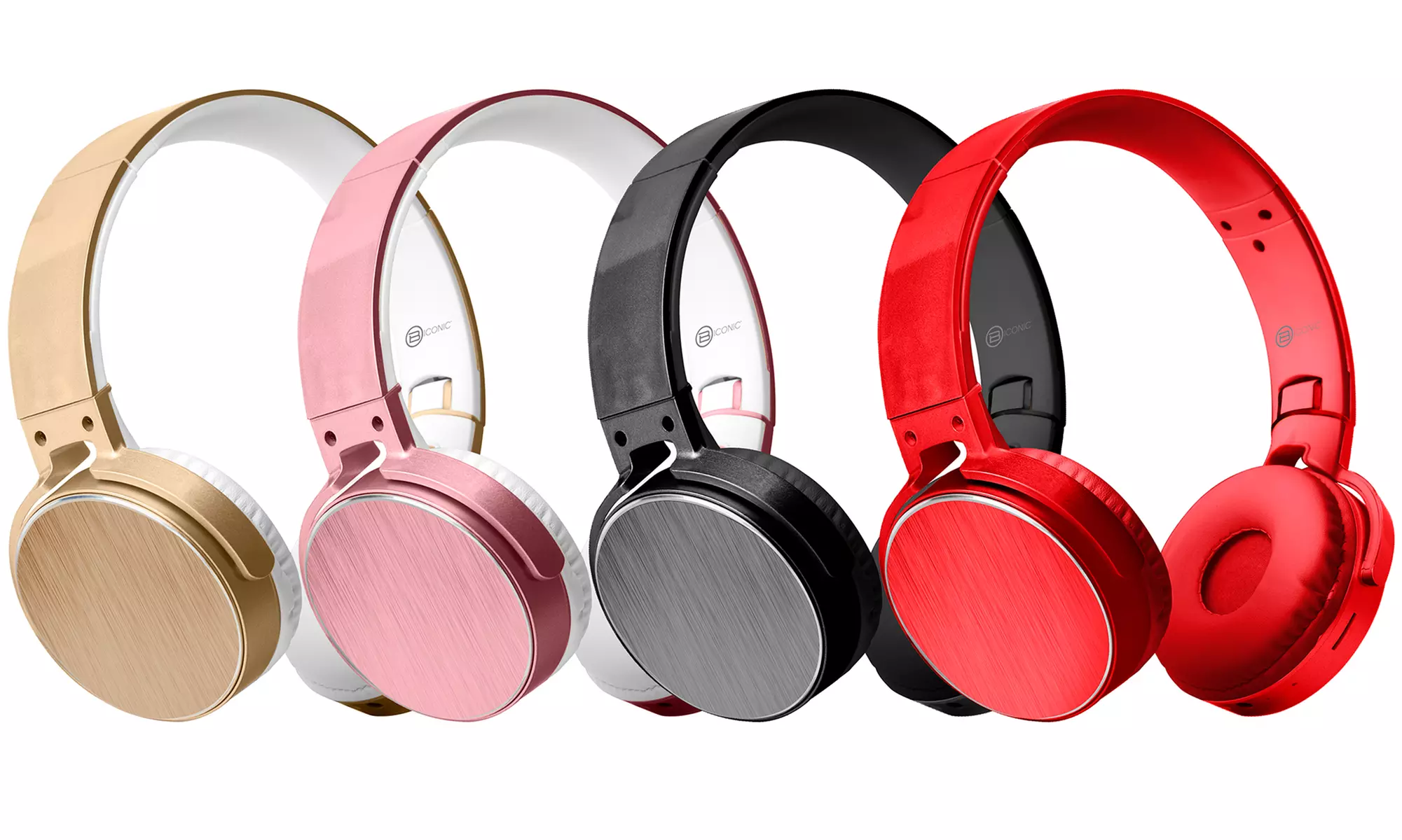 Biconic Swivel On-Ear Wireless Stereo Headphones with Mic - Primary Image