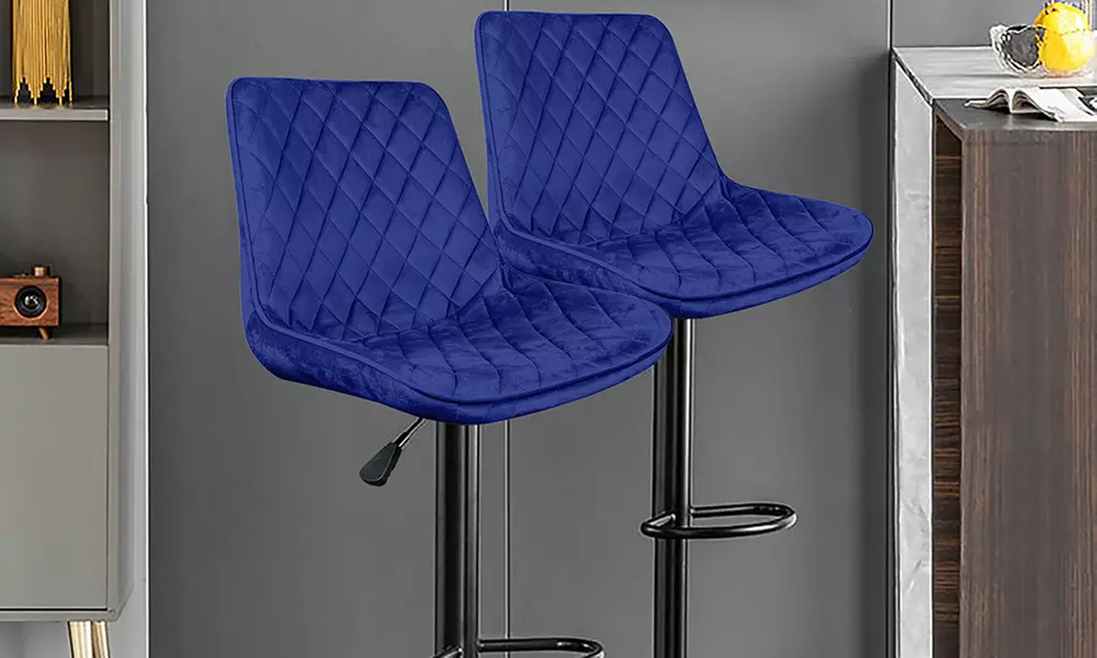 Set di 2 sgabelli in velluto