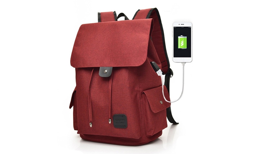 Image 4: USB Charging-Port Backpack