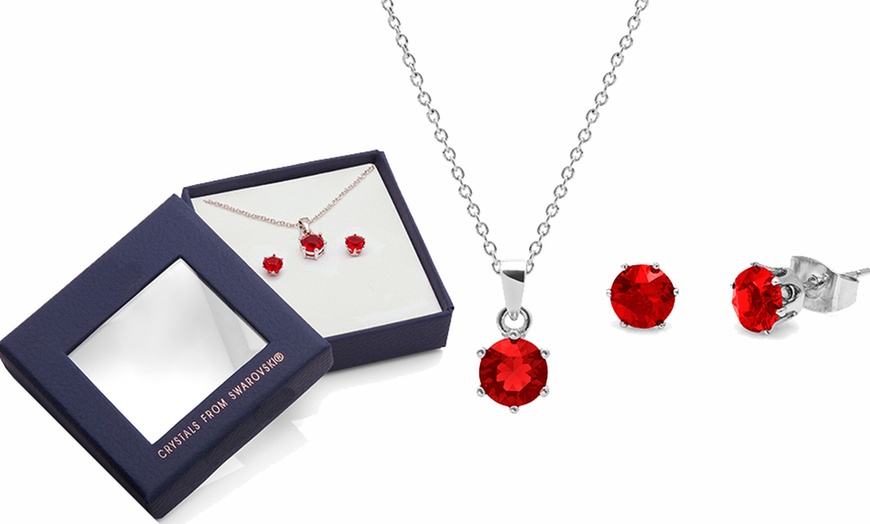 Image 7: Birthstone Necklace and Earrings Set with Crystals from Swarovski®