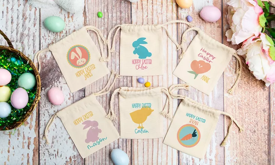 One, Two, or Three Personalized Easter Gift Bags from Qualtry (Up to 57% Off) - Primary Image