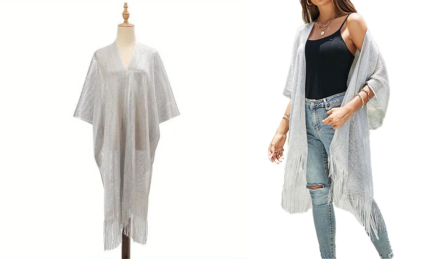 Image 2: Kimono Open Front Beach Cover-Up