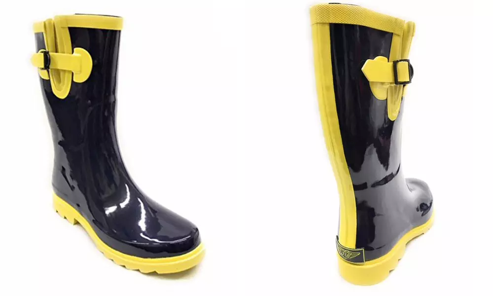 Forever Young Women's Two-Tone Short Rainboots - Second Medium