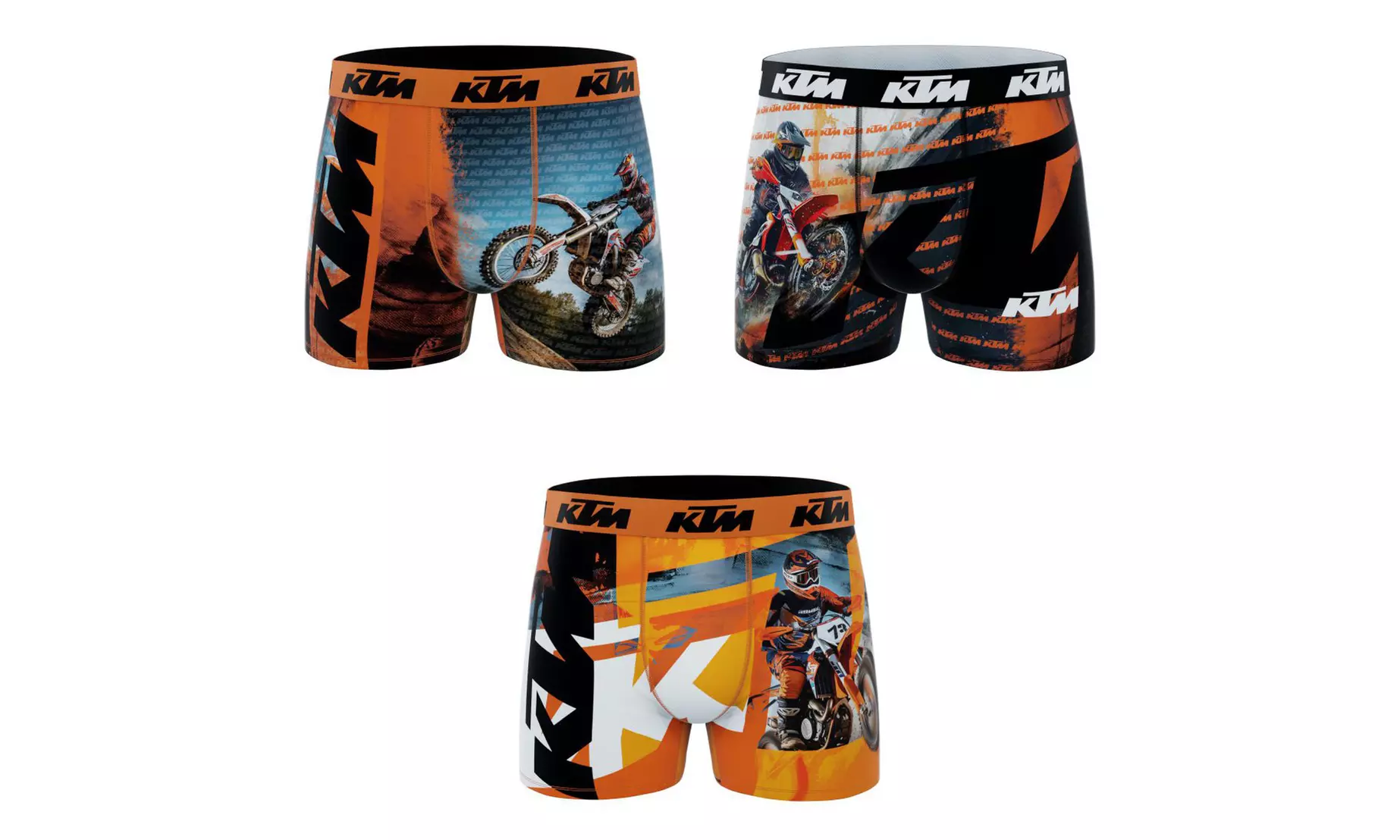 Lot de 3 ou 4 boxers KTM en microfibre pour homme, taille au choix - Second Medium