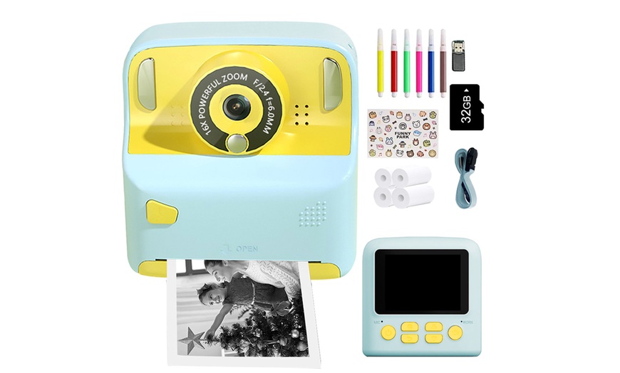 Image 2: Kids Instant Print Camera with Memory Card and 5 Rolls of Print Paper