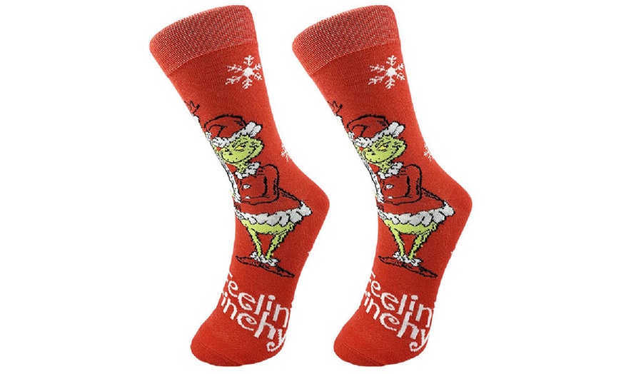 Image 9: Christmas Grinch Socks