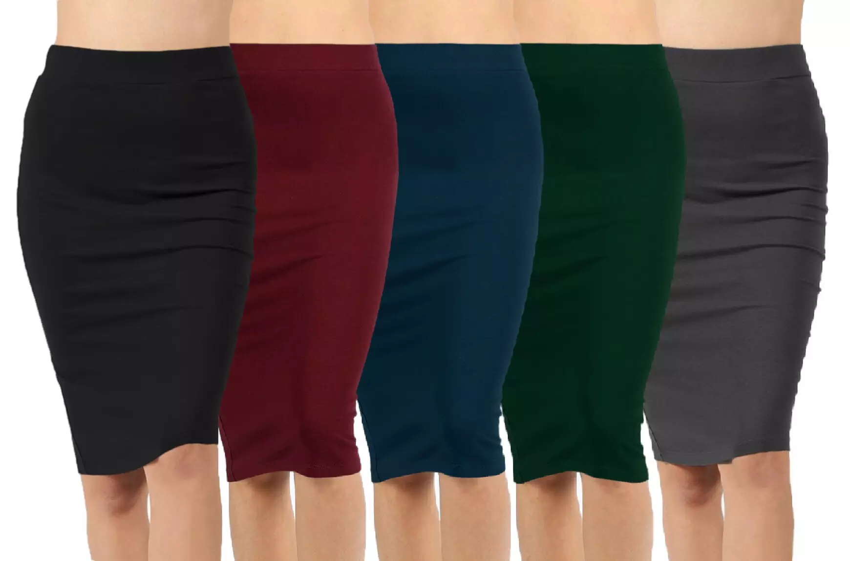 Women's Knee-Length Cotton-Rich Pencil Skirt (3-Pack). Plus Sizes Available. - Primary Image