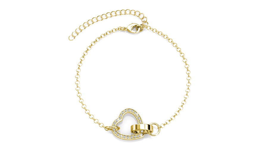 Image 6: Locked Heart Bracelet Chain Bracelet