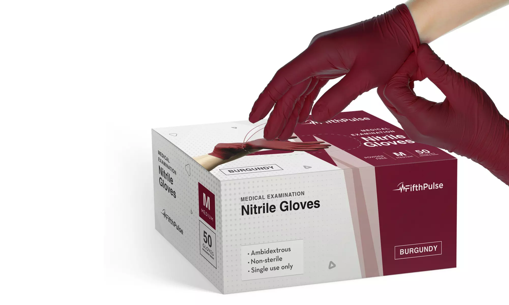 Fifth Pulse Nitrile Exam Latex Free and Powder Free Gloves - Box of 50