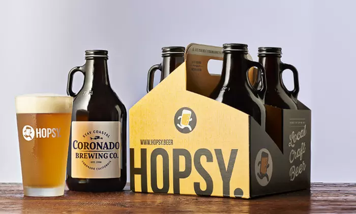 $20 for Four Craft-Beer-Filled 32-Ounce Growlettes with Free Delivery at HOPSY ($50 Value) - Second Medium
