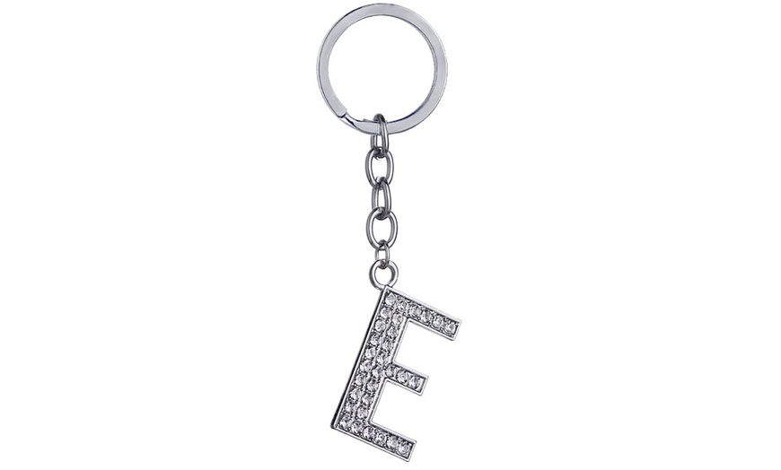 Image 6: Diamante Initial Letter Keychain