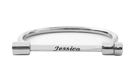 Personalized Screw Closure Bangle in Stainless Steel