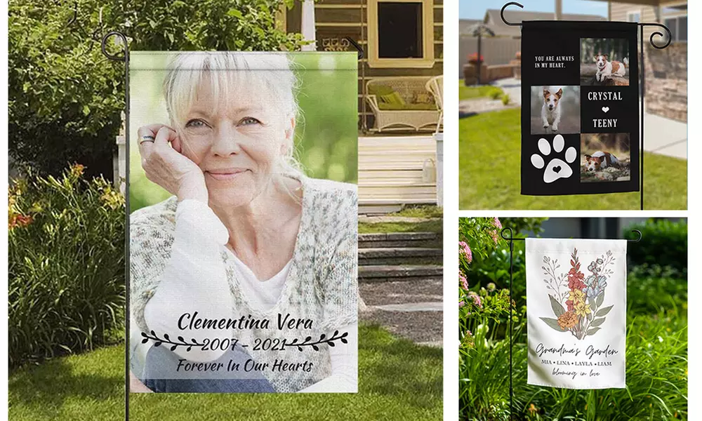 Wetterfeste Fahne mit personalisierbarer Oberfläche