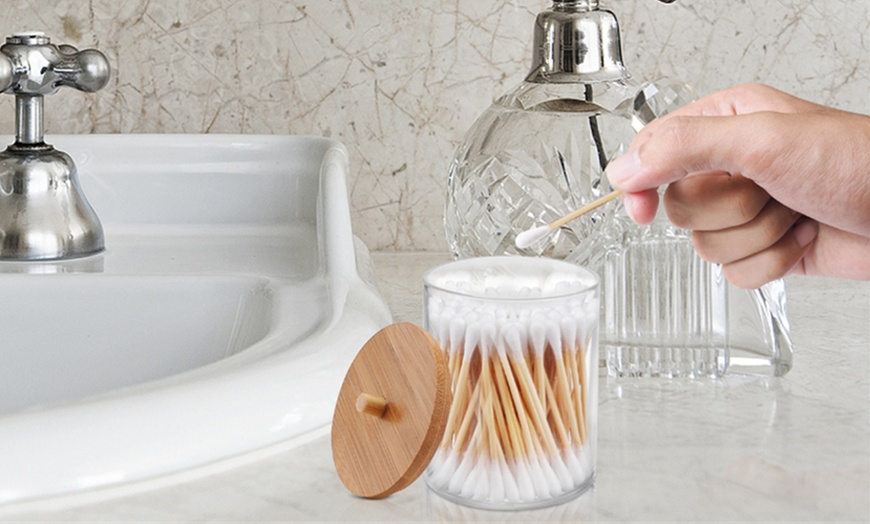 Image 3: Clear storage containers with Bamboo lids