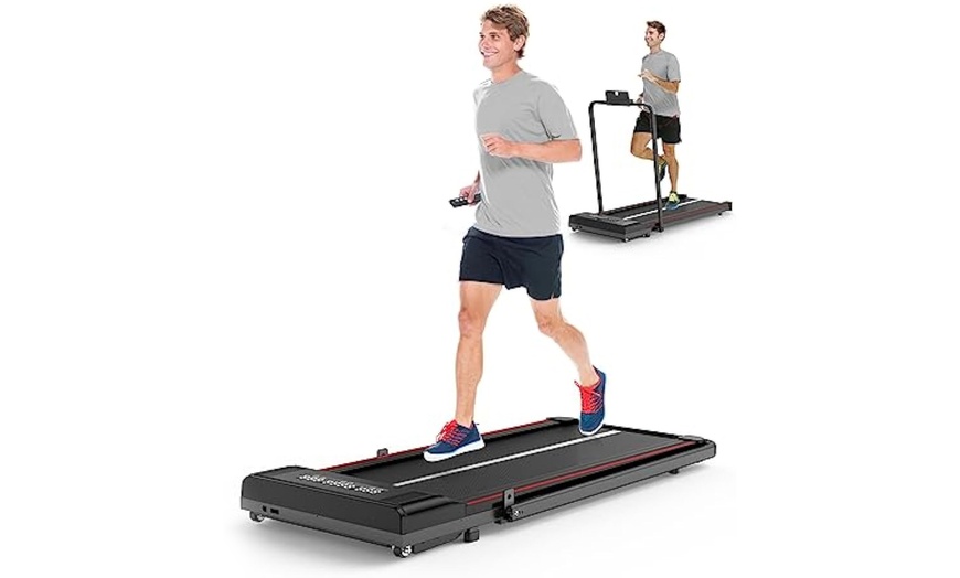 Image 2: Two-in-One Foldable Treadmill with Bluetooth Speaker