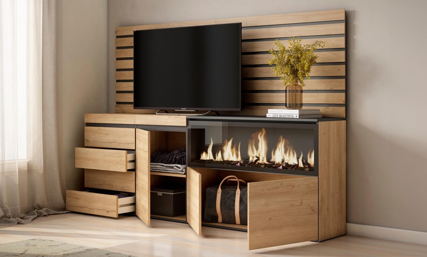 Image 16: Mueble para habitación con chimenea eléctrica
