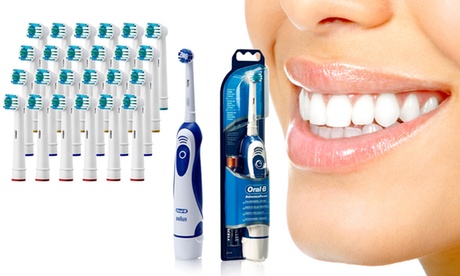 Cepillo de dientes eléctrico Oral B Advanced Power 400, con 24 cabezales de recambio opcionales compatibles