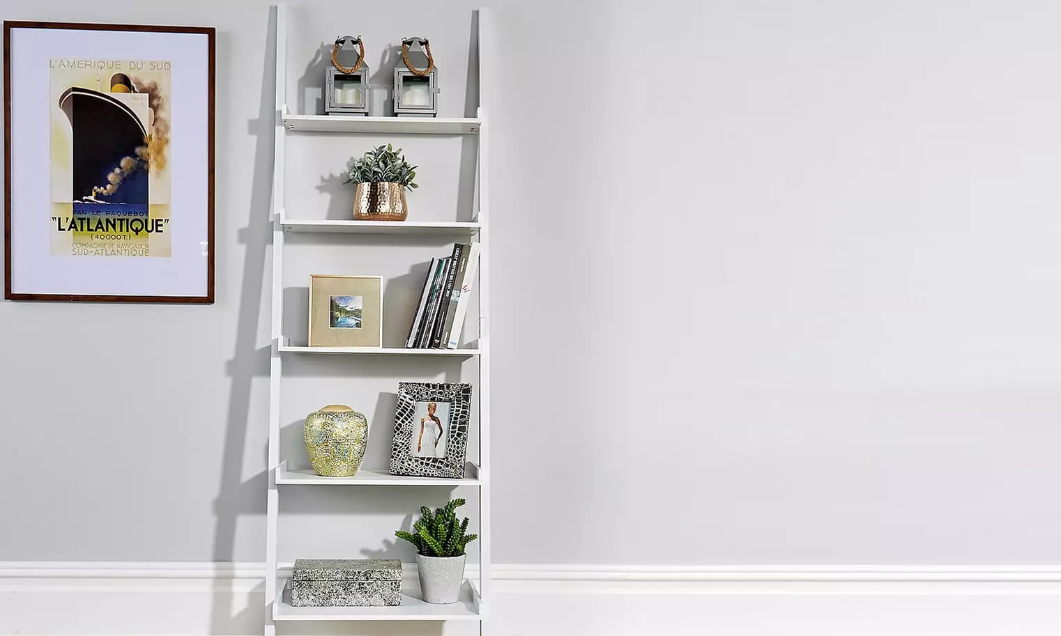 Three or Five Tier Storage Ladder Shelves