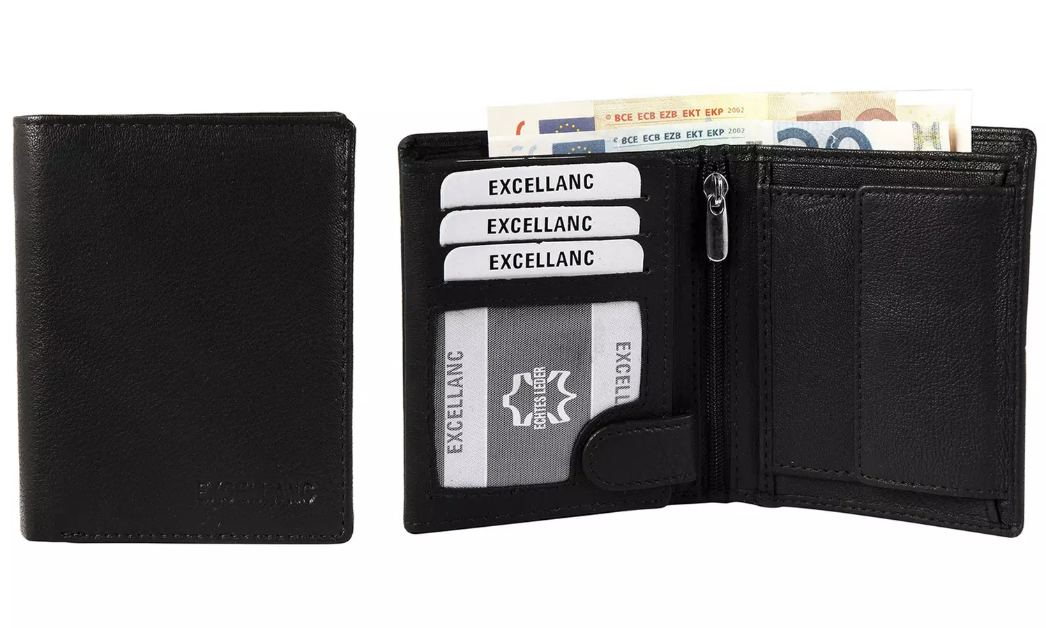 1x, 2x, oder 3x Herren- oder Unisex-Geldbörse aus Leder